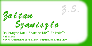 zoltan szaniszlo business card